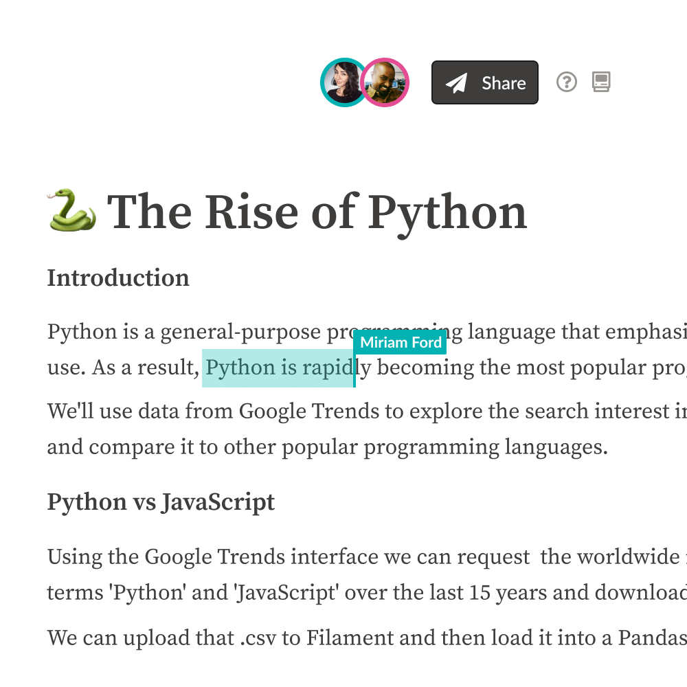 Animated gif of application feature